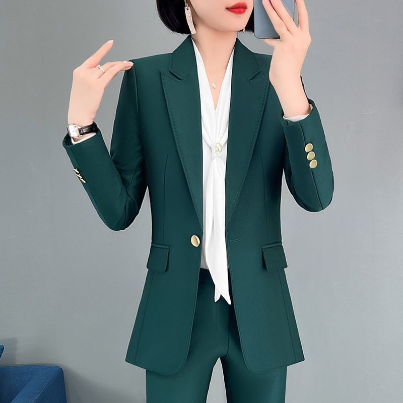 Autumn and winter work clothes suit for women, high-end formal wear, casual professional wear, temperament, slim fit suit for small people in the workplace