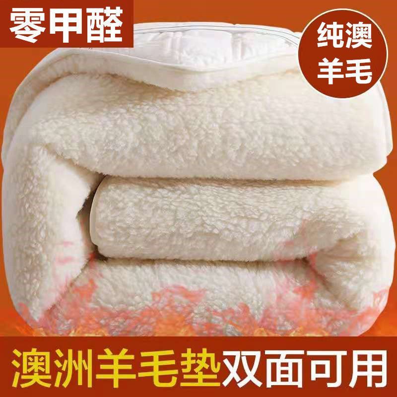 进口纯羊毛床垫澳洲羊毛垫被褥子加厚保暖床铺床褥垫子秋冬单双人
