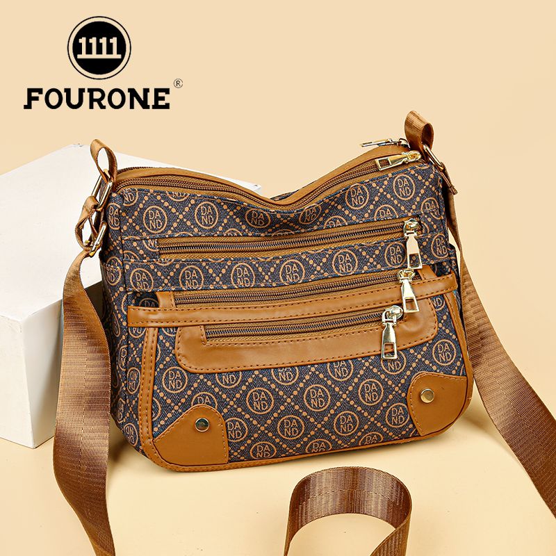 Casual, versatile, simple, large-capacity mom bag, shoulder crossbody bag, ladies handbag, middle-aged women's bag