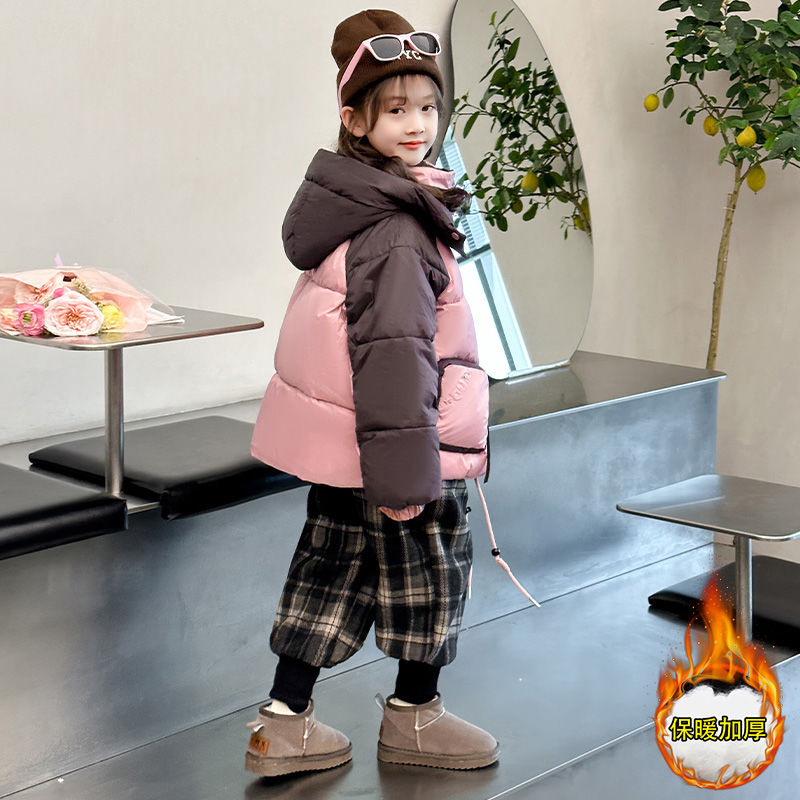 女童冬装2023冬季洋气新款棉服羽绒加厚韩版儿童女孩外套棉衣