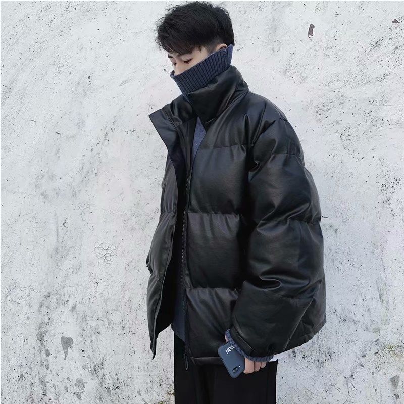 2023年秋冬季新款棉襖男士外套短款皮麵包服羽絨棉服韓版潮流棉衣