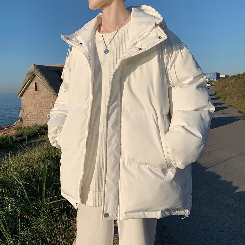 晉江羽絨棉服男冬季加厚保暖連帽麵包服外套高級感重磅情侶裝棉衣