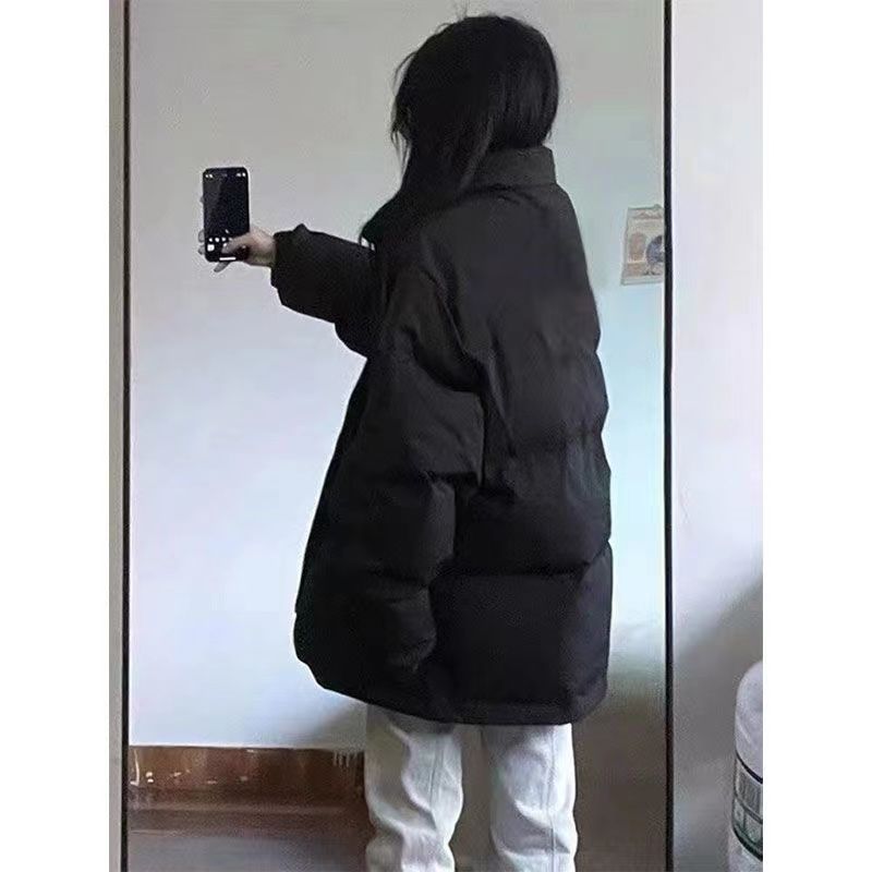 美式高街禦寒保暖棉服女2023新款冬季黑色潮牌棉衣寬鬆加厚麵包服