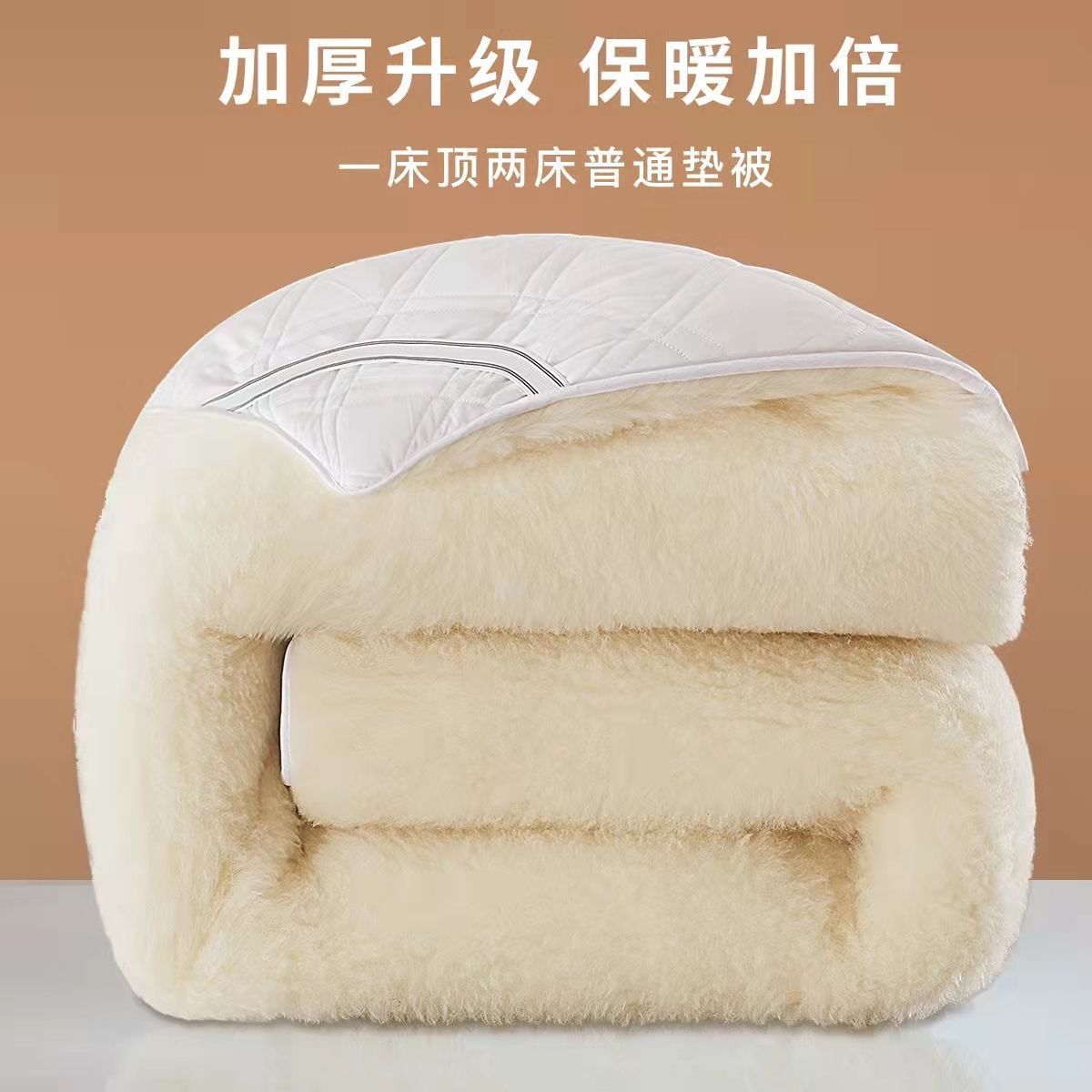 澳洲羊毛垫被褥子正品纯羊毛床垫子加厚保暖家用长绒毛毯单人双人