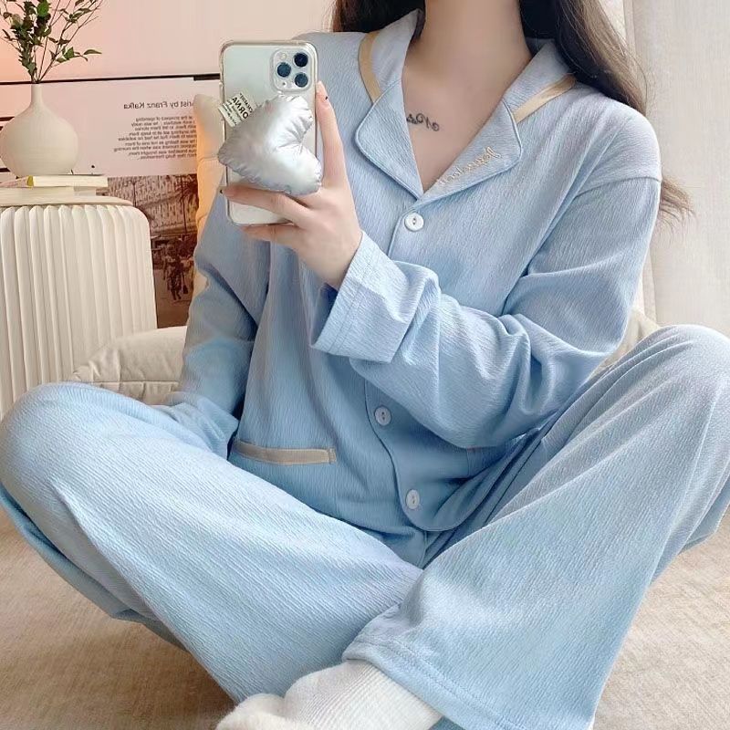 睡衣女春秋季長袖網紅風新款學生甜美套裝秋冬天高級感家居服外穿