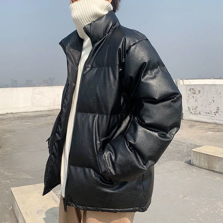 2023年秋冬季新款棉襖男士外套短款皮麵包服羽絨棉服韓版潮流棉衣