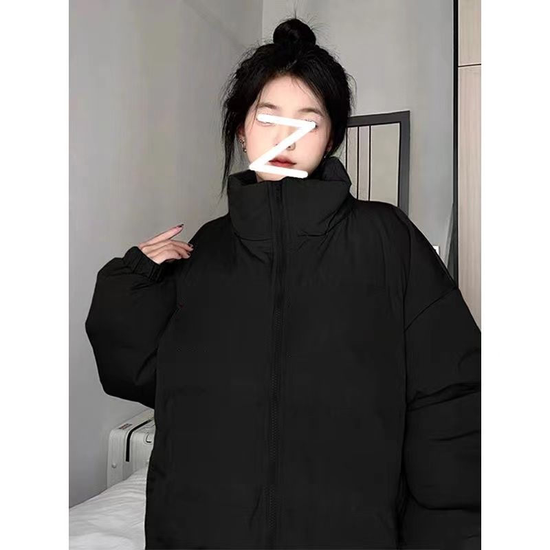 2023冬季新款韓版寬鬆百搭黑色棉服棉襖女ins小眾棉衣麵包服外套