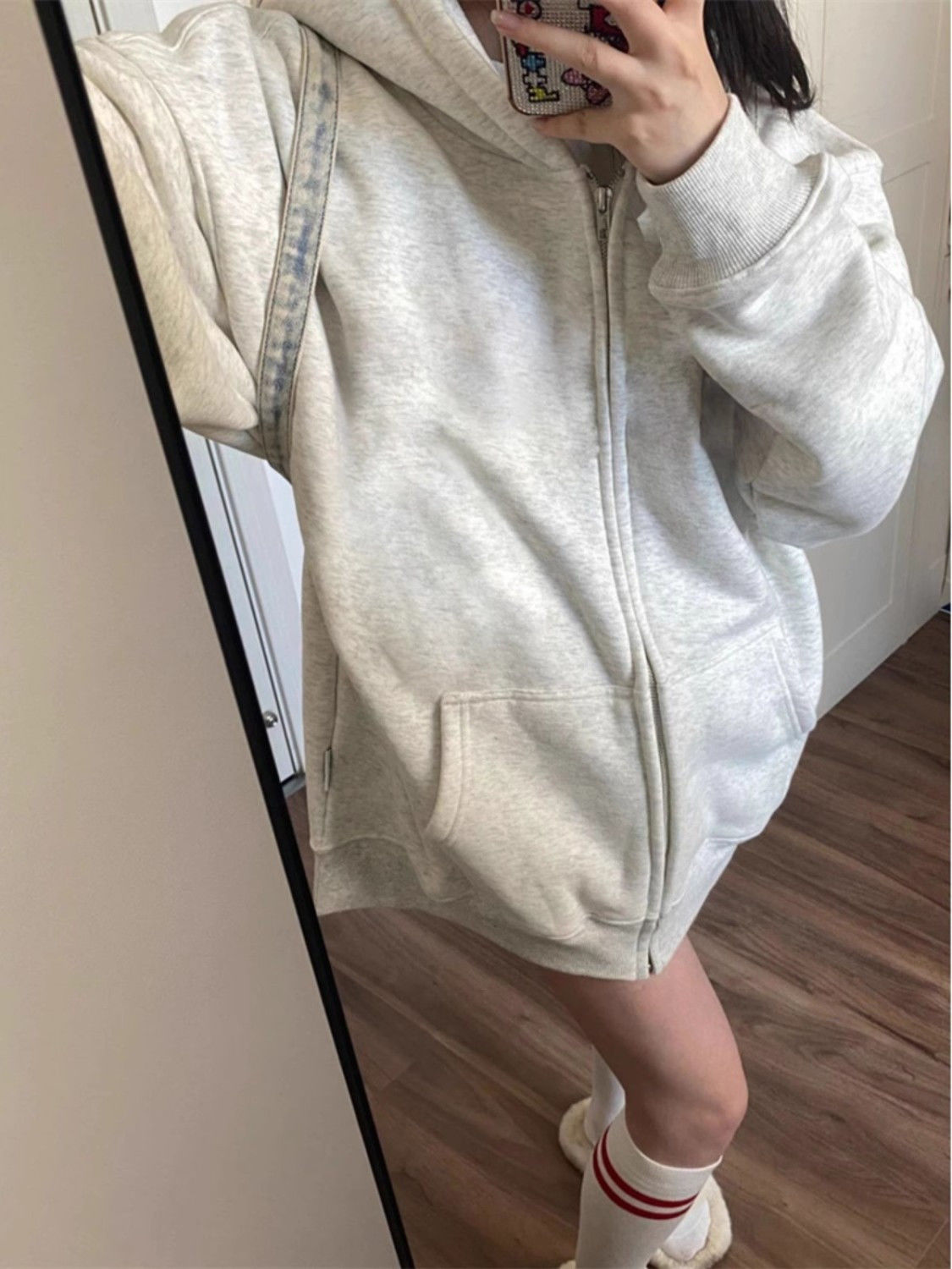 美式oversize慵懶風連帽衛衣女裝春秋爆款寬鬆小個子拉鏈外套上衣