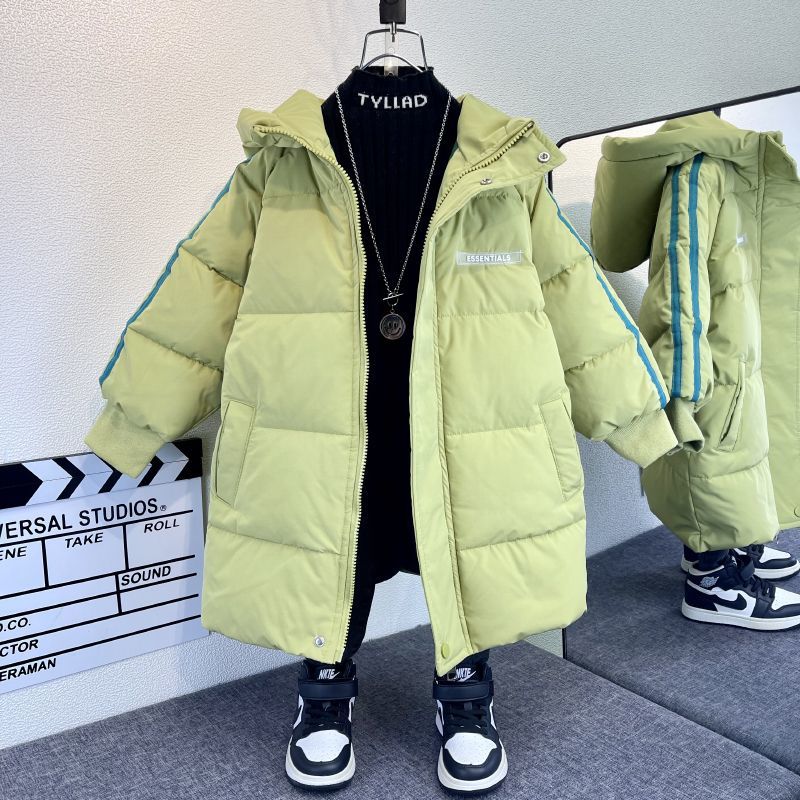 男童羽絨服冬季2023新款帥寶寶中長款棉服兒童冬裝加厚白鴨絨外套