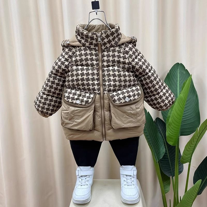 男童冬装羽绒棉服2023新款洋气宝宝冬季棉衣时髦儿童加厚棉袄外套