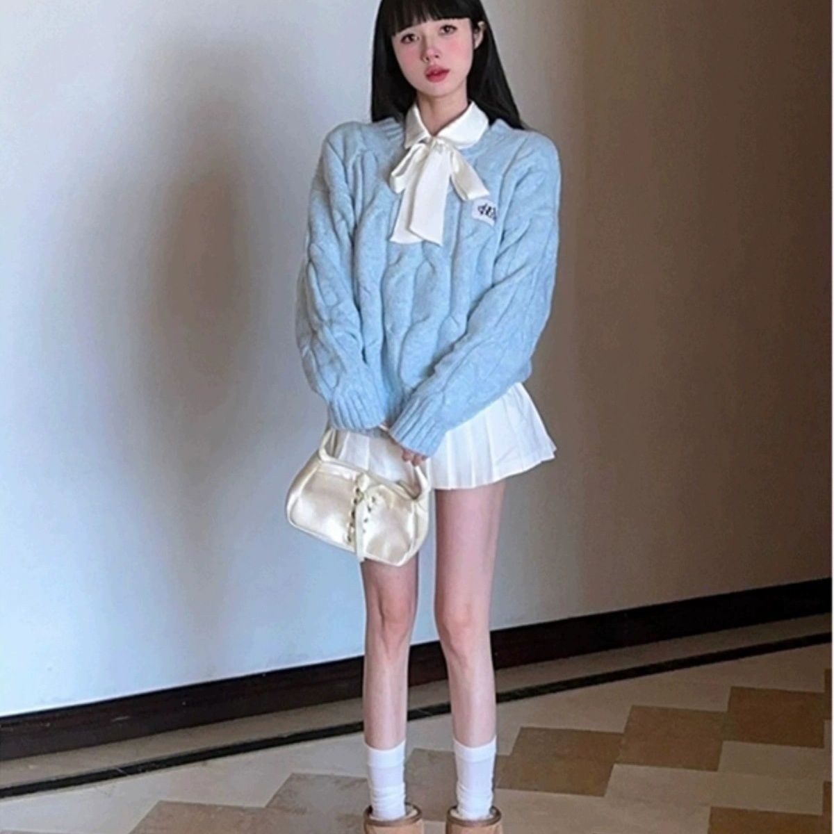 美式麻花毛衣女秋冬寬鬆外穿慵懶風設計感小眾加厚套頭針織衫上衣