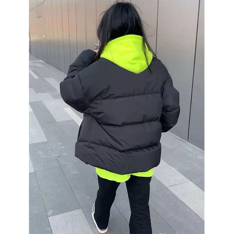 2023秋冬美式復古hiphop立領棉服女ins韓版慵懶風加厚麵包服外套