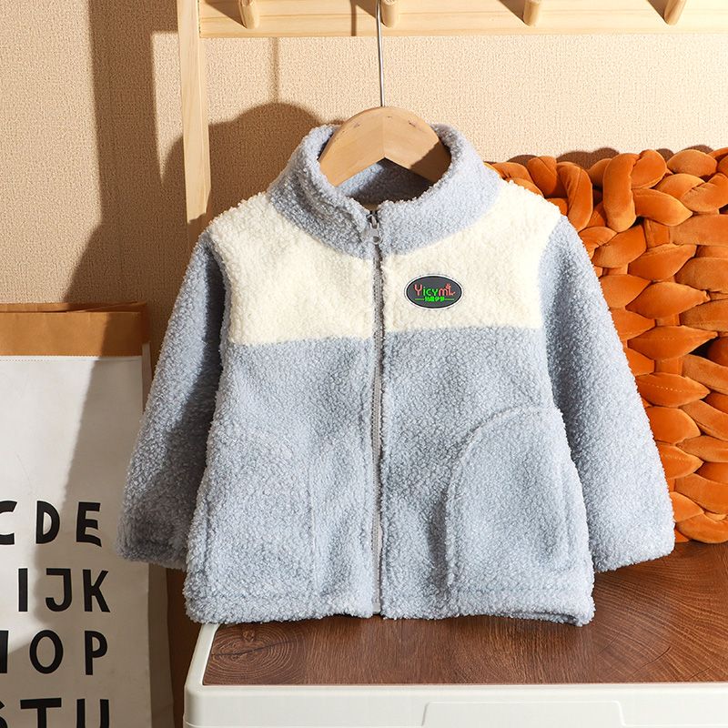 Children's baby velvet jacket winter children's clothing baby 1-3 years old girl's lamb velvet thickened warm outer wear