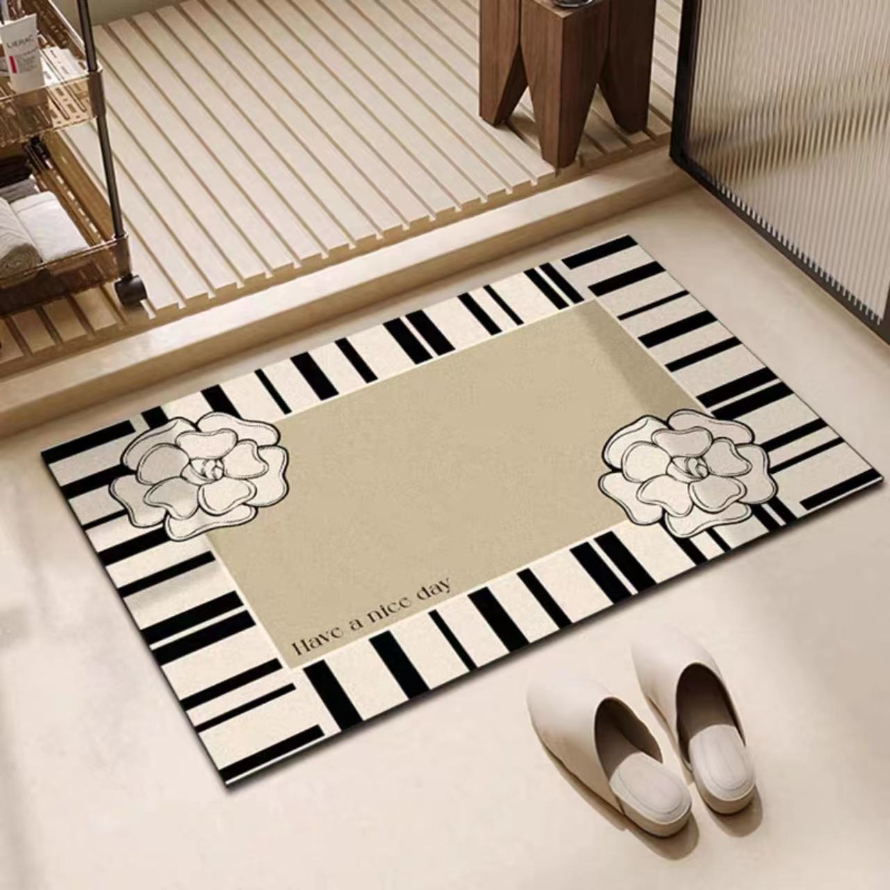 Xiaoxiangfeng bathroom toilet absorbent floor mat French bathroom carpet soft diatom mud toilet mat non-slip floor mat
