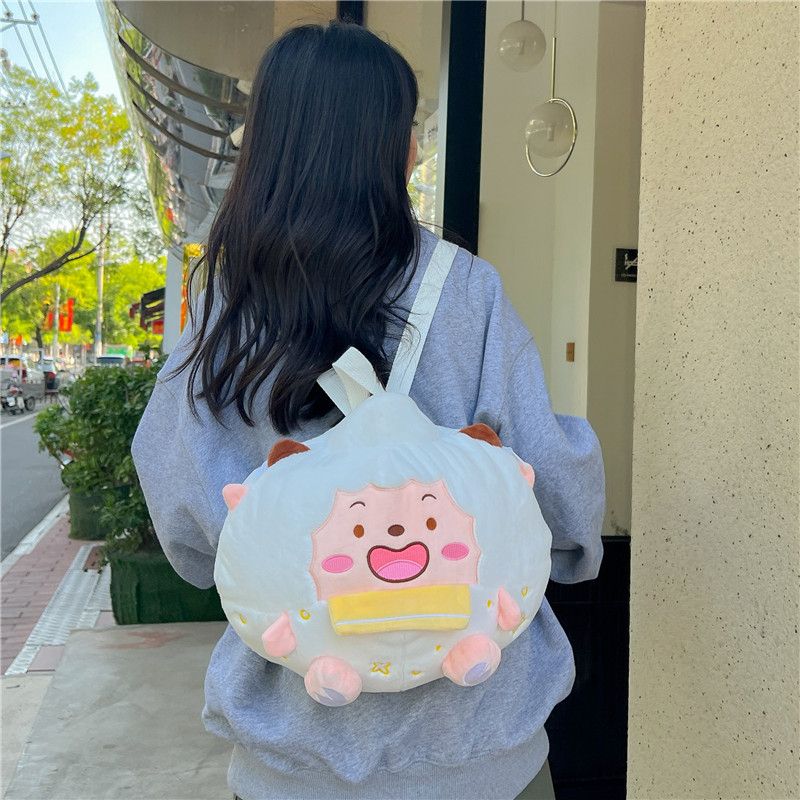 ins秋冬大容量可愛毛絨包懶羊羊毛茸茸卡通玩偶少女軟萌斜挎包女
