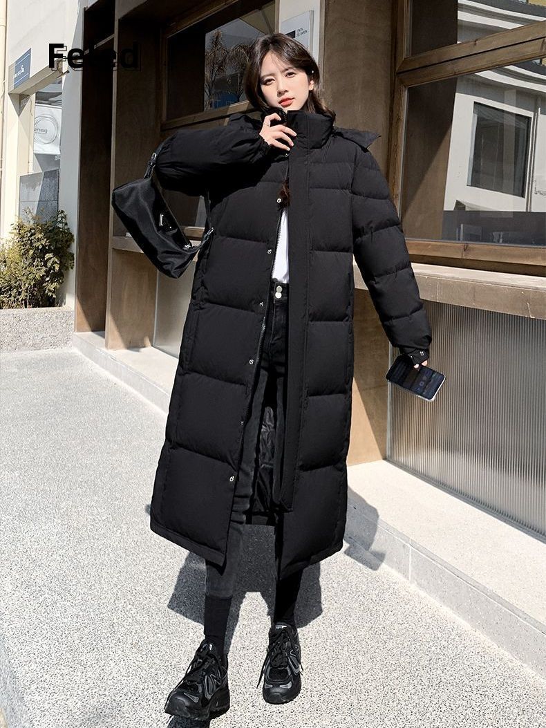 飞拉丹顿冬季新款加绒保暖黑色简约高级感棉服外套男女慵懒风棉衣