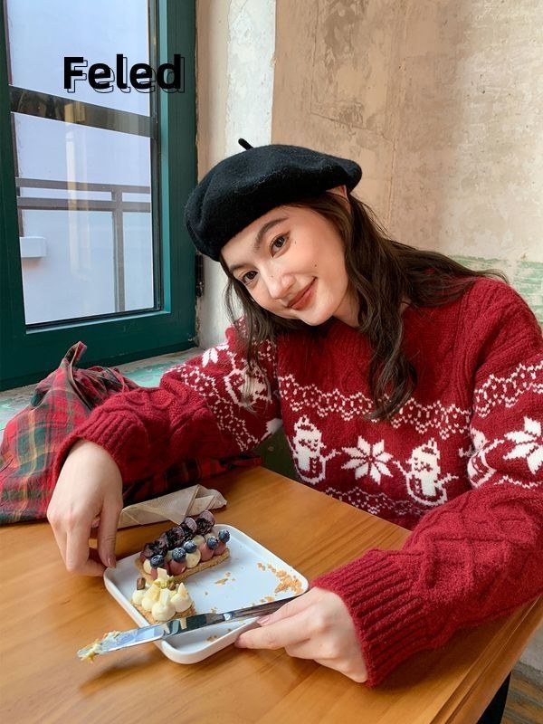 飛拉丹頓新款秋冬氛圍感針織毛衣男女洋氣小眾設計感情侶百搭上衣