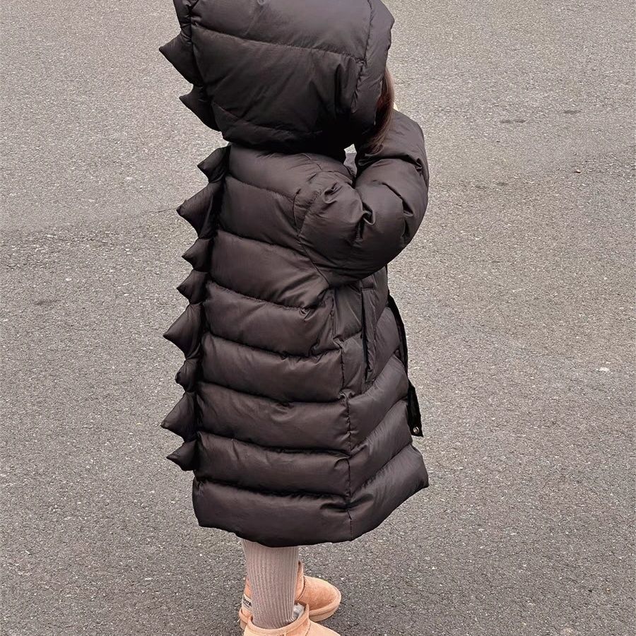 棉服2023新款冬季長款連帽寬鬆加厚過膝棉襖外套加厚保暖可愛