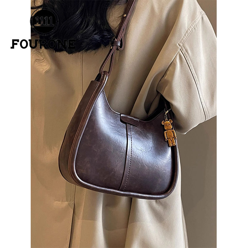 Retro high-end bag women's new Korean style fashion shoulder crossbody bag niche underarm bucket bag