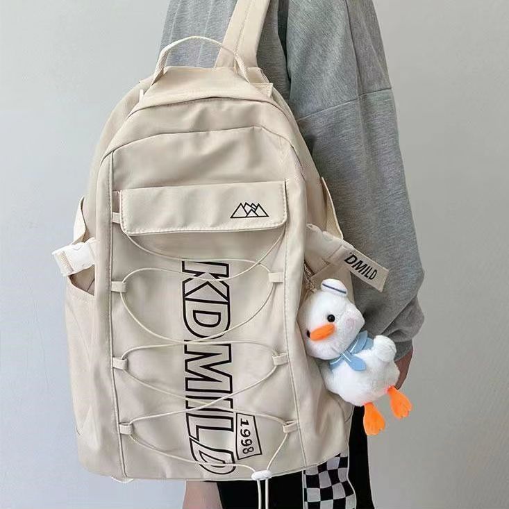 Korean ins style retro workwear backpack Japanese style versatile high school student bag female Harajuku junior high school student backpack