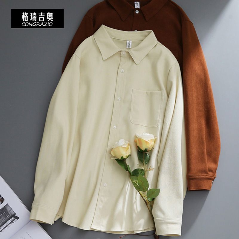 CONGRAZIO/格瑞吉奧法式襯衫復古簡約洋氣秋冬打底小眾長袖上衣女