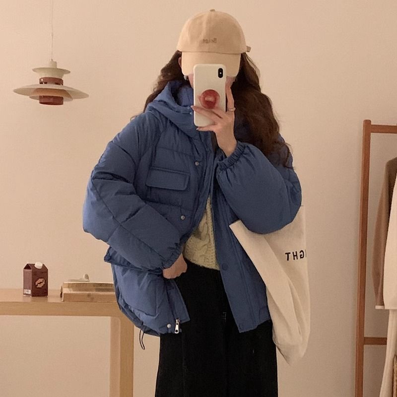 胖妹妹160斤大碼新款冬季加厚連帽棉衣女韓版學生百搭棉服麵包服