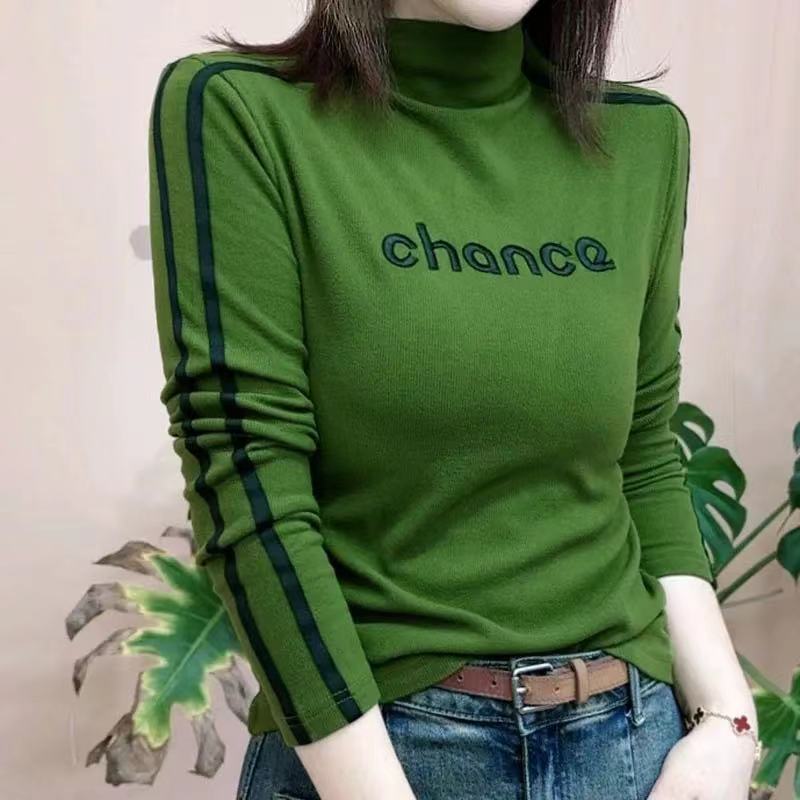 高檔女裝秋冬新品女士雙面絨打底時尚新款長袖高領保暖上衣T恤潮