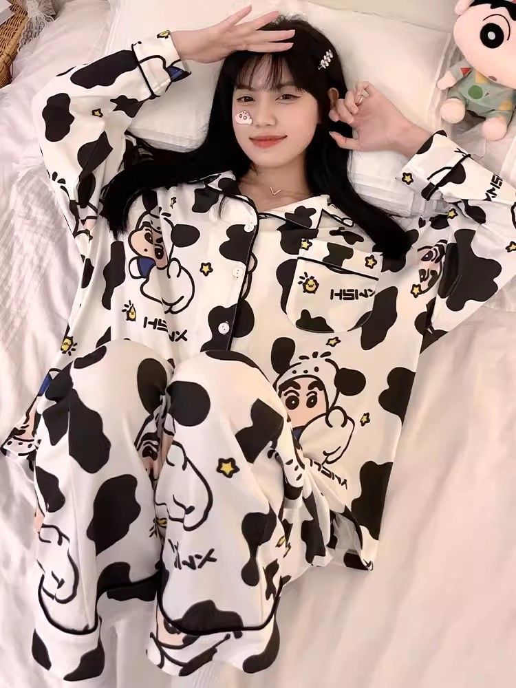 新款睡衣女春秋冬季純棉長袖開衫簡約夏天可外穿家居服套裝兩件套