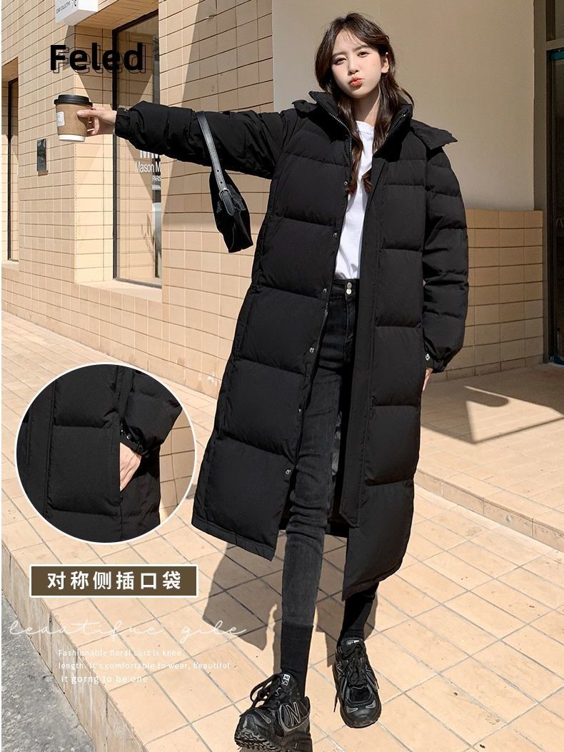 飞拉丹顿冬季新款加绒保暖黑色简约高级感棉服外套男女慵懒风棉衣
