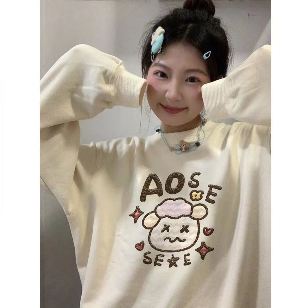 秋冬季美式學生oversize衛衣女2023新款寬鬆百搭外穿韓版上衣外套