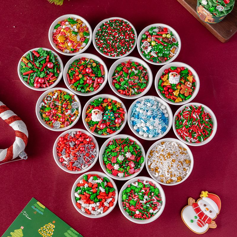圣诞节蛋糕装饰糖珠彩针草莓塔烘焙纸杯饼干摇乐曲奇甜品树巧克力