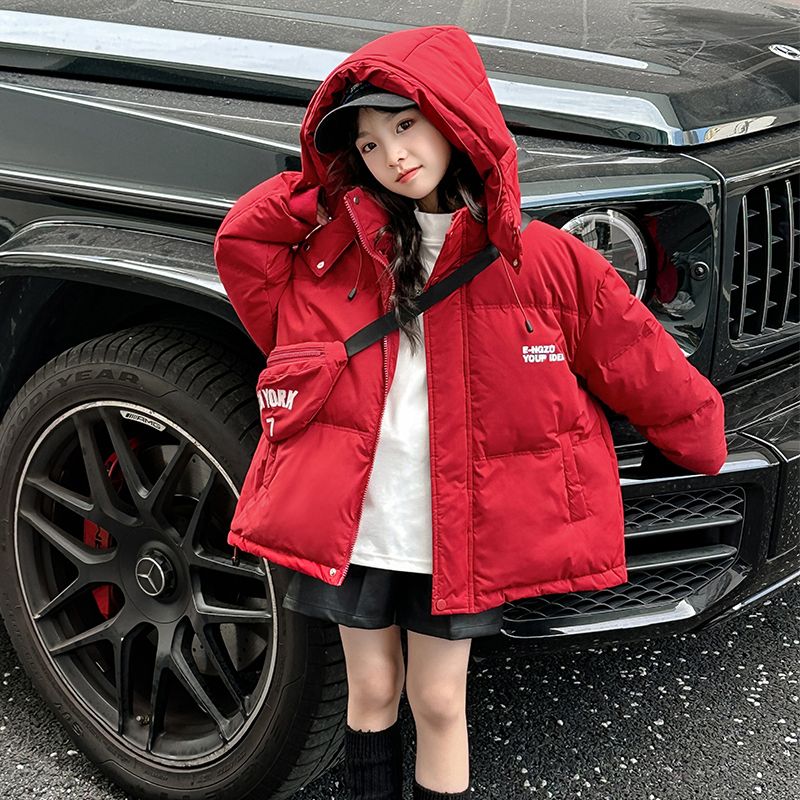 女童羽絨服冬裝寬鬆新款女大童裝洋氣時尚兒童冬季外套白鴨絨保暖