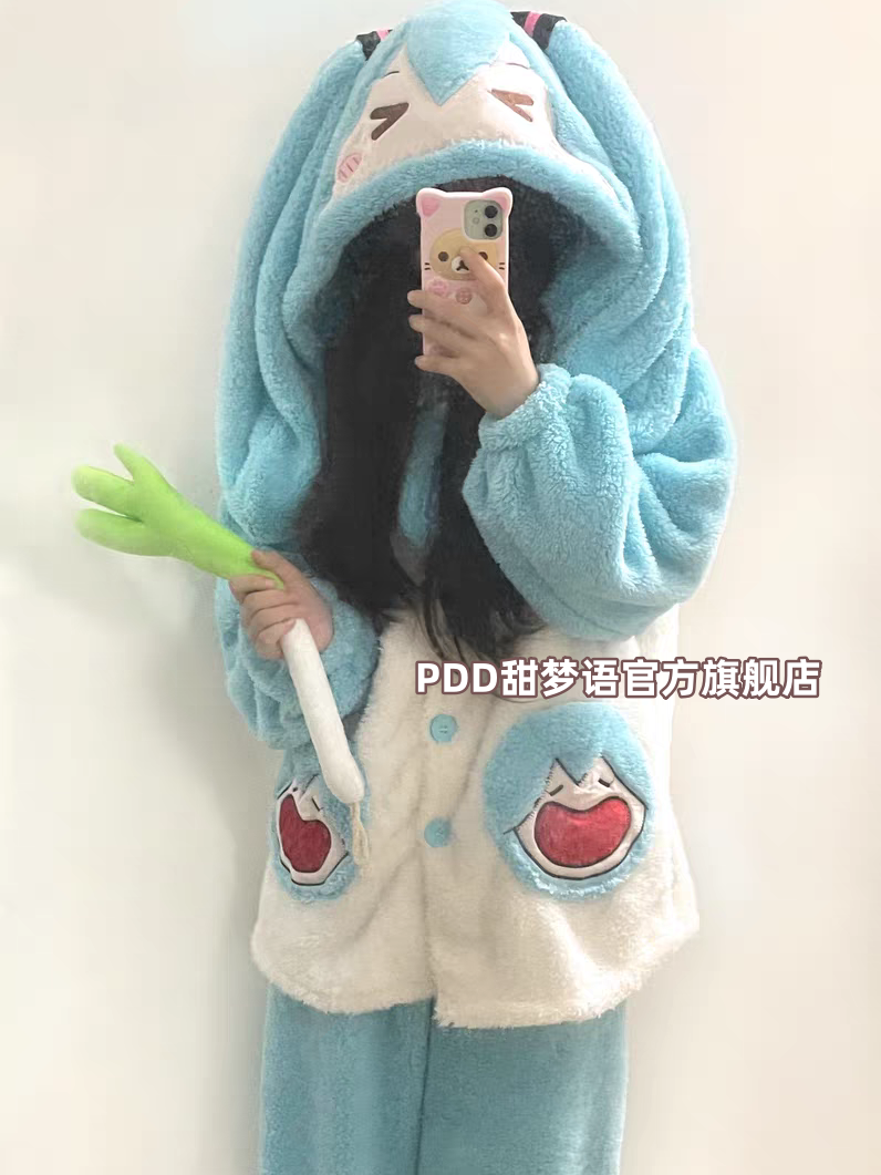 加厚珊瑚絨睡衣女秋冬款軟妹ins保暖法蘭絨學生宿舍風家居服套裝