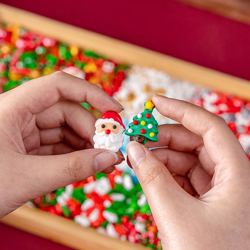 Christmas sugar beads cane leaves Santa Claus snowman sugar brand Christmas tree cedar sugar needle cake decoration plug-in