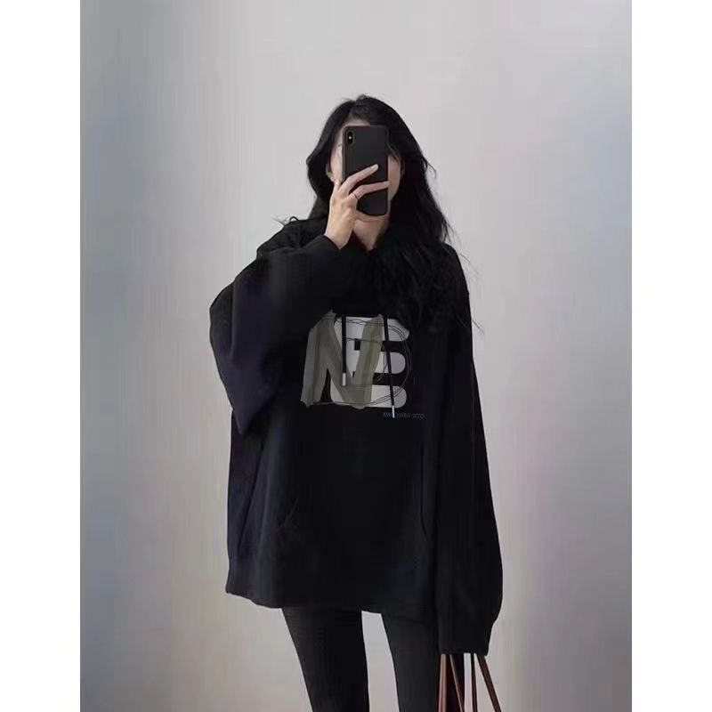 美式復古連帽衛衣女秋冬2023新款寬鬆休閒上衣oversize潮流時尚