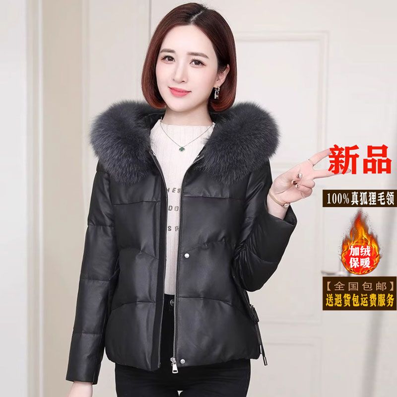 Real fox fur coat for women, fashionable and warm, new style, winter, small, short, down, cotton coat, high-end fur