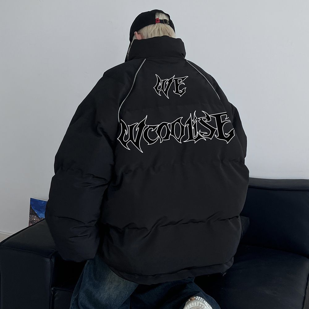 vibe美式高街雙拉鏈嘻哈棉服男款冬季加厚高級感羽絨棉衣外套痞帥