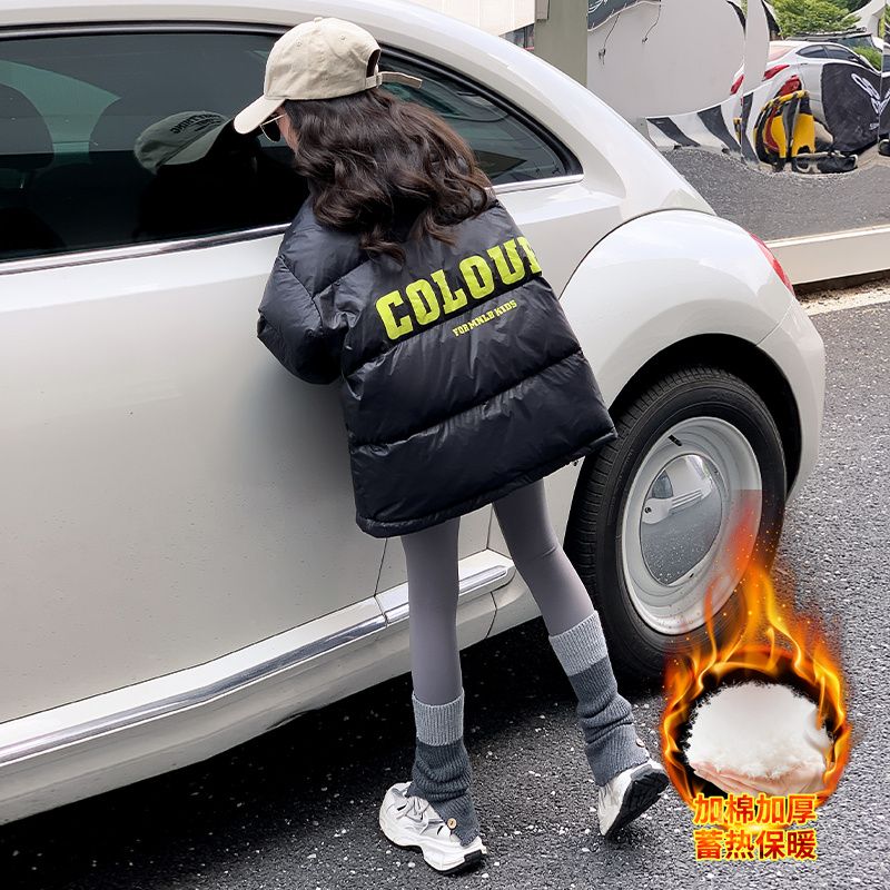 女童棉服冬裝2023新款女孩洋氣大童冬季棉襖兒童加厚羽絨棉衣外套