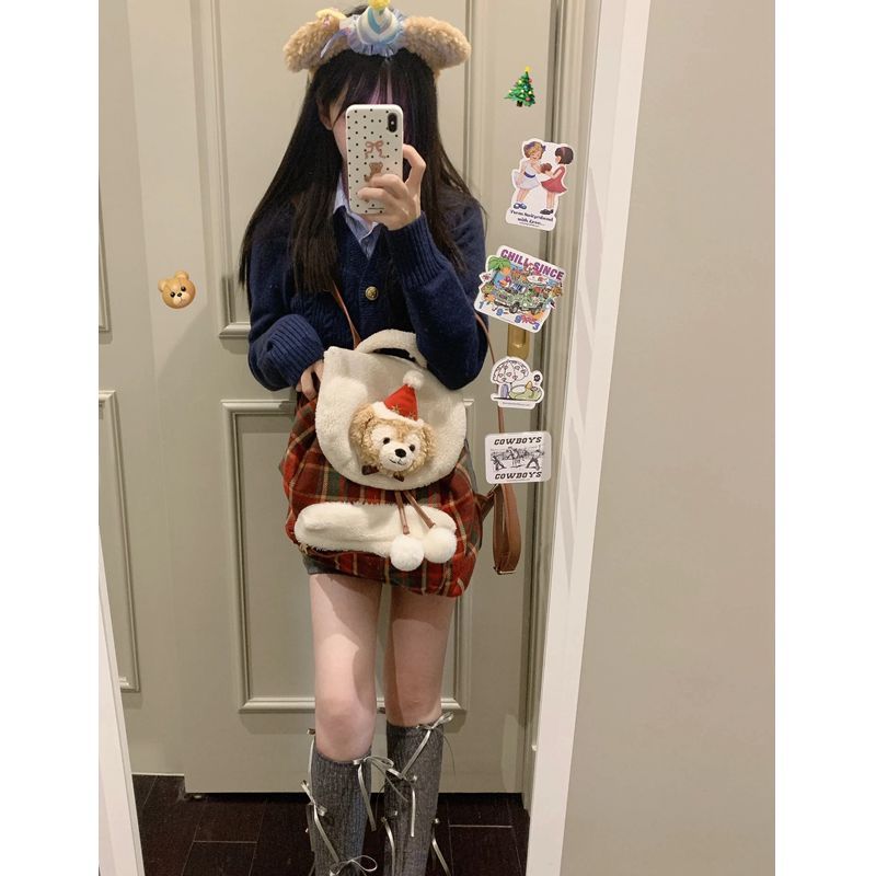 韓系學院風V領修身短款針織毛衣開衫條紋襯衫高腰半身裙三件套女