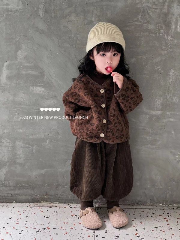 Children's velvet pants, winter girls' thickened corduroy trousers, baby boys' all-in-one velvet loose warm casual pants