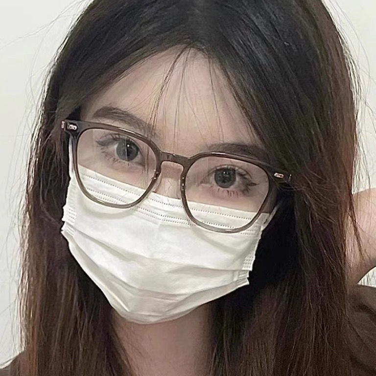 冷茶色近視眼鏡架女超輕高顏值防藍光素顏大框方圓臉可配度數韓系