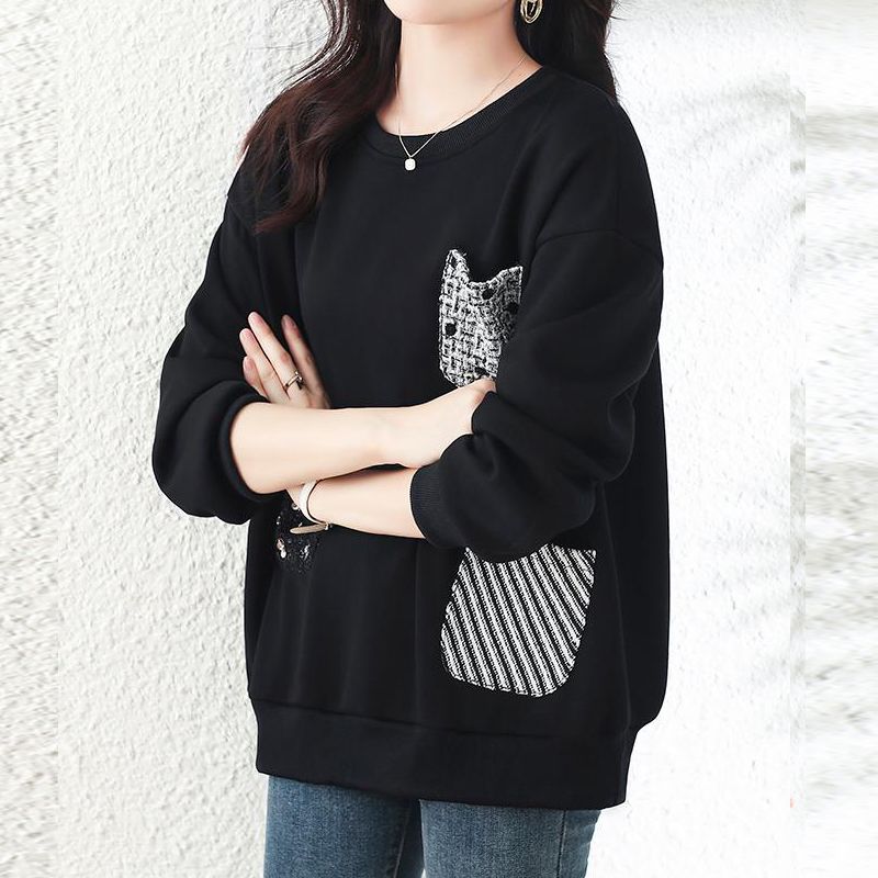 時尚流行漂亮衛衣2023新款冬季加絨加厚爆款上衣歐貨胖mm大碼女裝