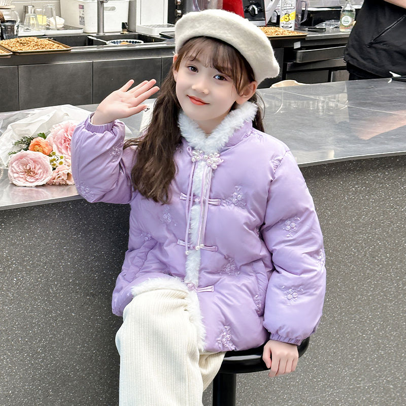 女童冬季羽绒棉衣新款儿童洋气保暖新中式国风棉服冬装外套潮