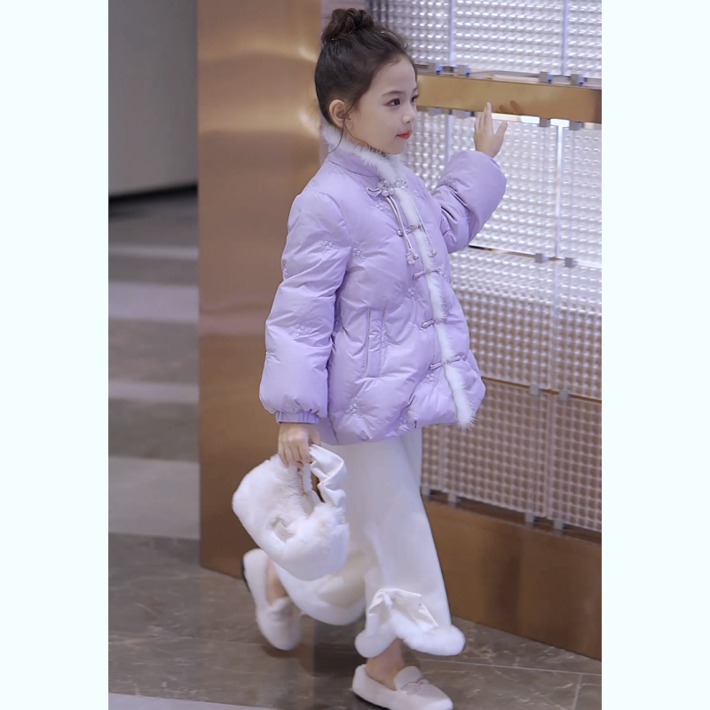 女童冬季羽绒棉衣新款儿童洋气保暖新中式国风棉服冬装外套潮