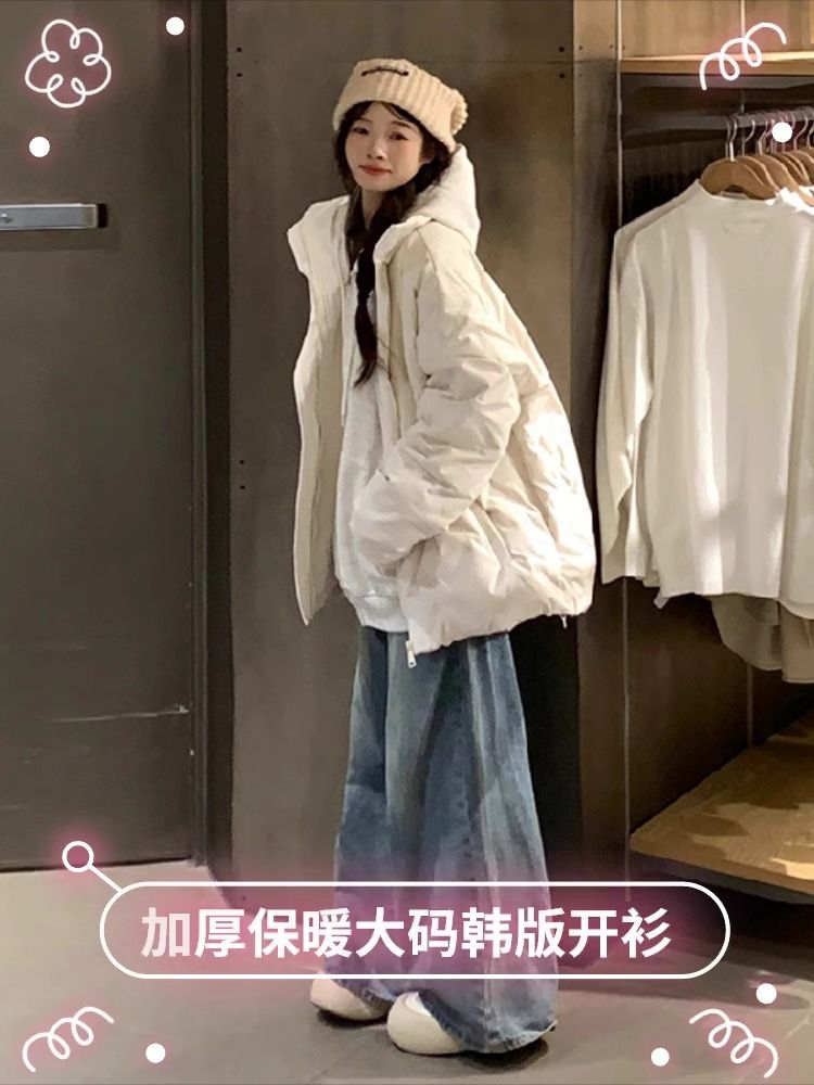 Muszoom港風街頭青春潮流立領加厚棉服外套時尚氣質小眾菱格棉衣