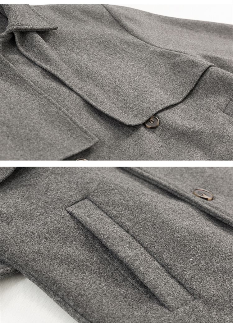 2026 Spring New Wool Mid-Length British Style Thickened Korean Version Trench Coat Loose Over-the-Knee Jacket_voghion.com