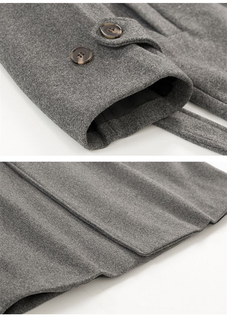 2026 Spring New Wool Mid-Length British Style Thickened Korean Version Trench Coat Loose Over-the-Knee Jacket_voghion.com