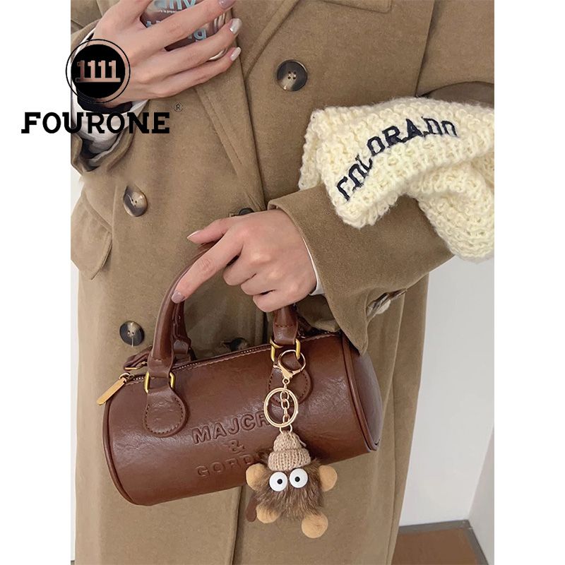 French niche handbag women's new single shoulder crossbody bag high-end retro versatile cylindrical bag