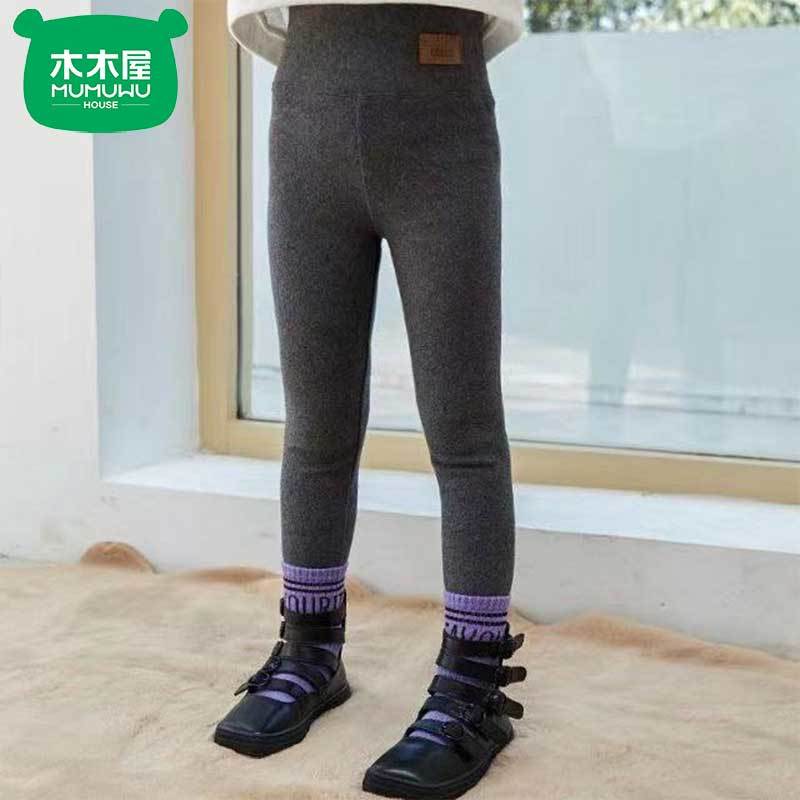 Winter girls' thickened lamb velvet leggings, plus velvet pants, stretch pants for outer wear, medium and large children's cotton pants