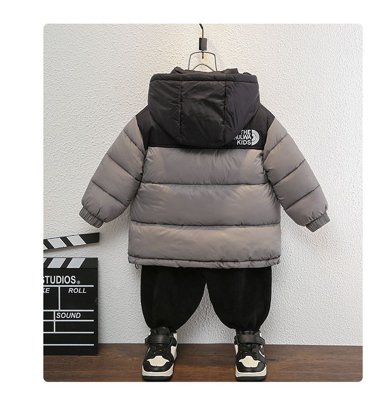 Boys Winter Down Jacket Thickened Cotton Padded Coat For Kids_voghion.com